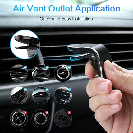 Soporte de teléfono magnético tipo L para coche, para rejilla de ventilación