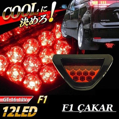 Luz de freno F1 estroboscópica triangular de 12 cm, roja