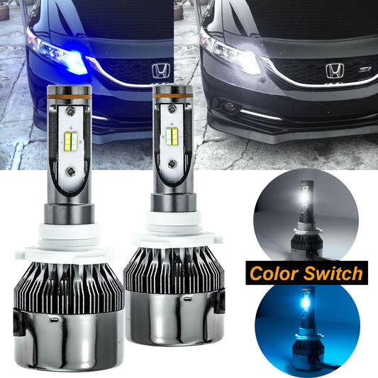 F10 Ultra Azul Hielo - Bombilla de Faro Xenón Led Bicolor Blanco con Refrigeración Efecto Relámpago Xenón