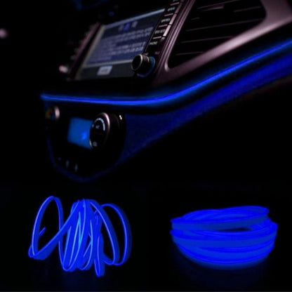 Tira de luces LED de neón azul de 2 metros para salpicadero de coche