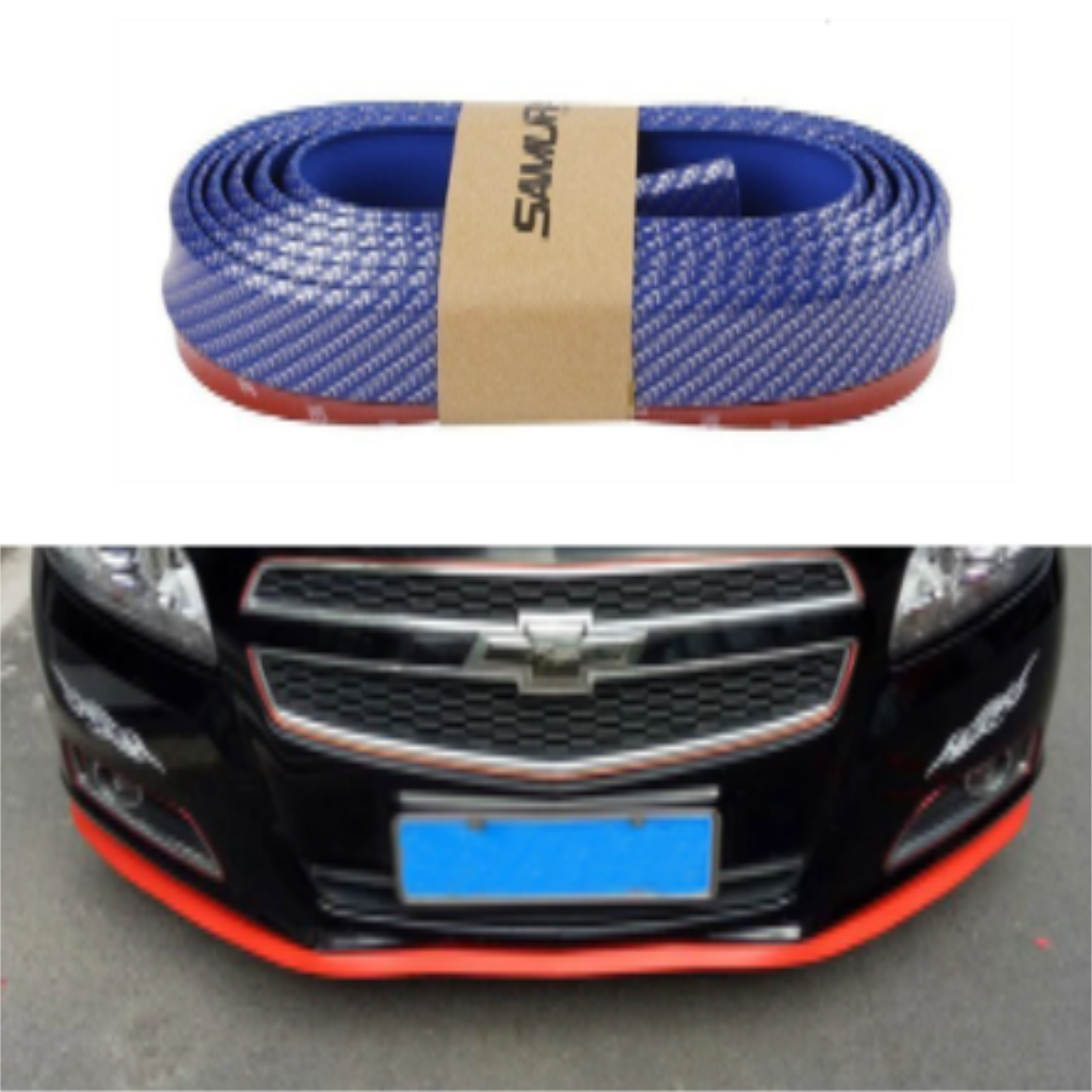 SAMURAI Embellecedor delantero de labio Ez de color flexible, suave, adhesivo 3M extra, 2.5 m, azul carbón