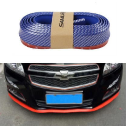 SAMURAI Embellecedor delantero de labio Ez de color flexible, suave, adhesivo 3M extra, 2.5 m, azul carbón