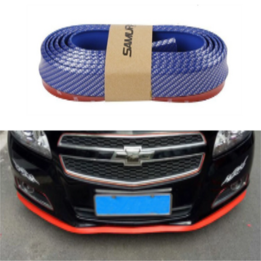 SAMURAI Embellecedor delantero de labio Ez de color flexible, suave, adhesivo 3M extra, 2.5 m, azul carbón