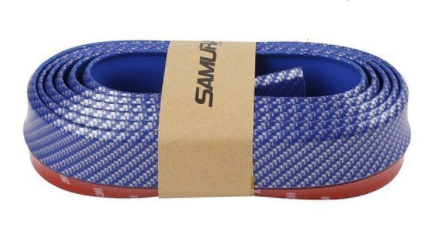 SAMURAI Embellecedor delantero de labio Ez de color flexible, suave, adhesivo 3M extra, 2.5 m, azul carbón