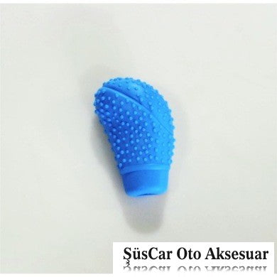 Funda de perilla de cambio de marchas manual azul con masaje