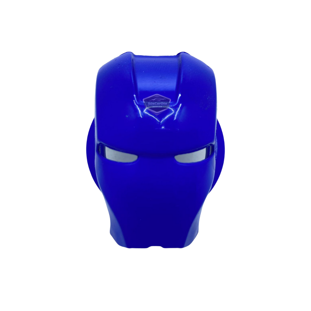 Tapa del botón de arranque/parada, protector de botón metálico de Iron Man, decorativo, aleación de zinc, azul