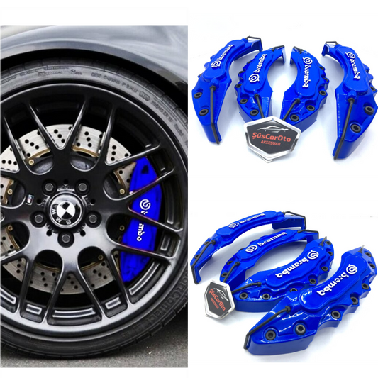 Juego de 4 fundas universales para pinzas de freno Brembo de 17'' y más, azules