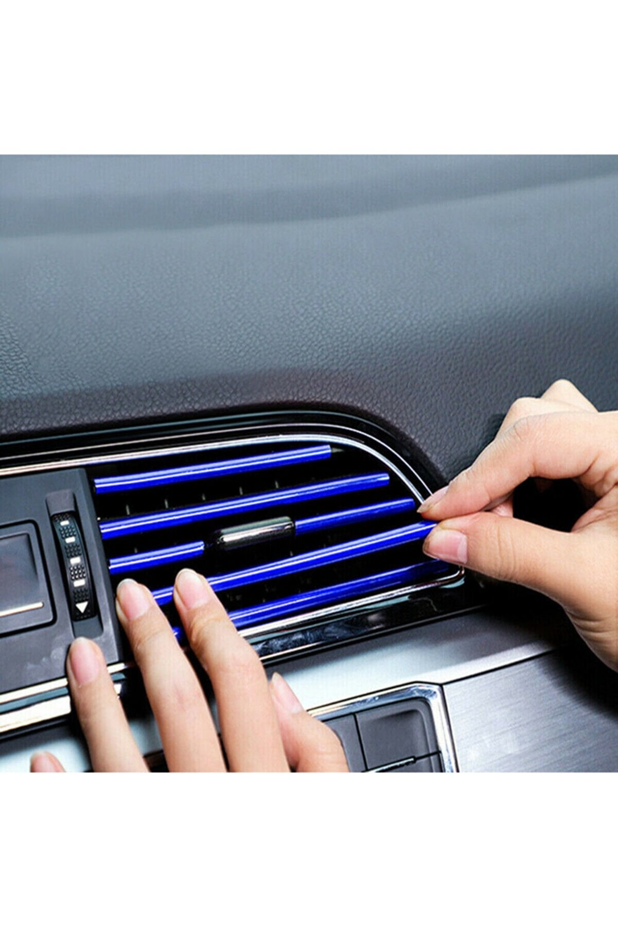 Kit de Tiras Decorativas para Rejilla de Ventilación de Aire Acondicionado de Coche Azul