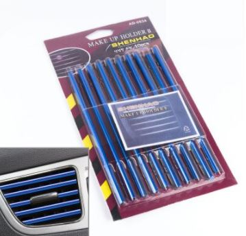 Kit de Tiras Decorativas para Rejilla de Ventilación de Aire Acondicionado de Coche Azul