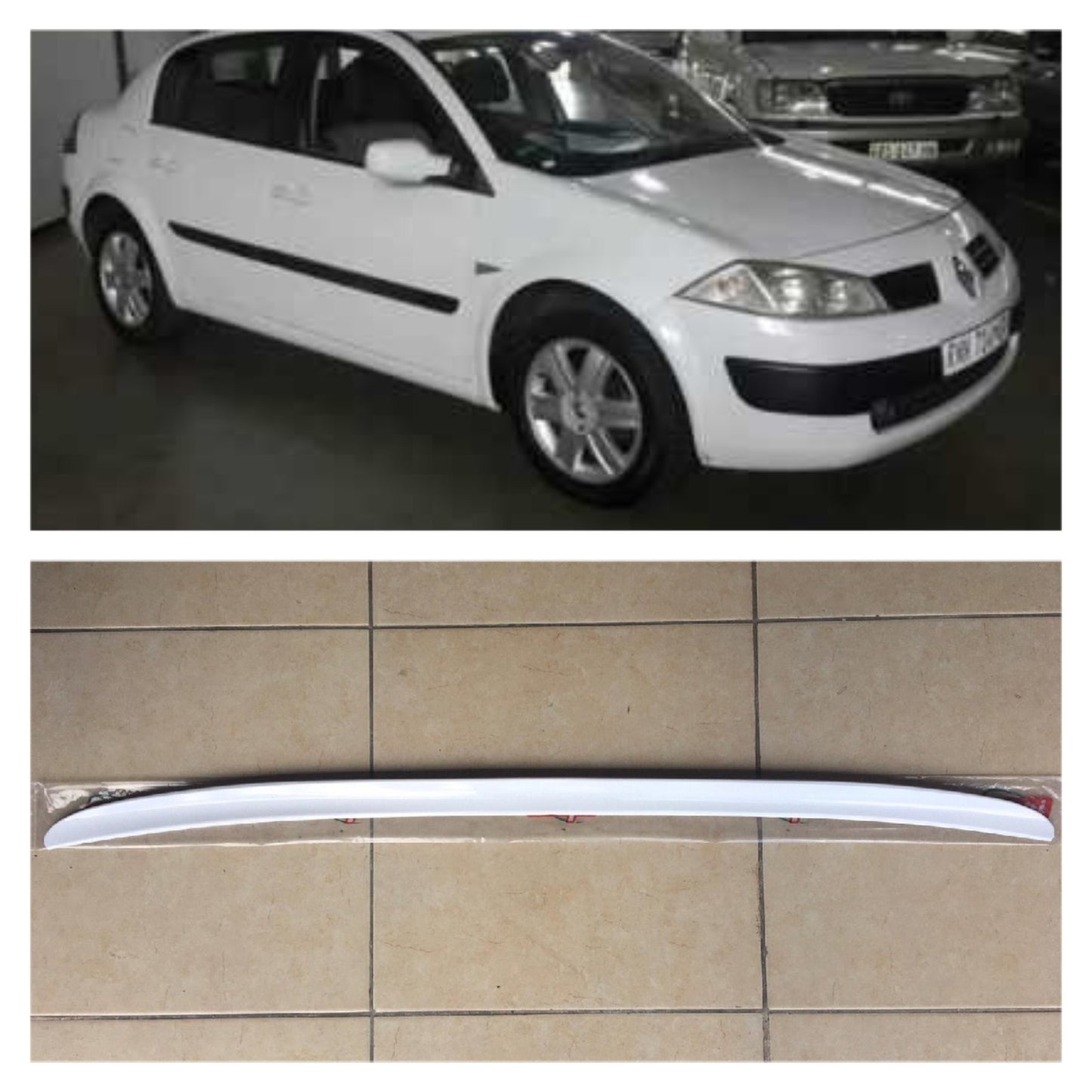 Spoiler maletero Renault Megane 2 Sedán blanco brillante