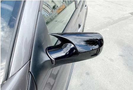 Renault Megane 2 2002-2009 Tapa de espejo de Batman murciélago Negro Piano Plástico ABS