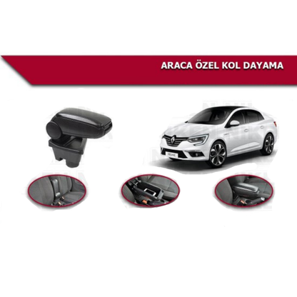 Apoyabrazos central específico para vehículos Megane 4 de 2016 en adelante, negro, original, sin tornillos, de Niken.
