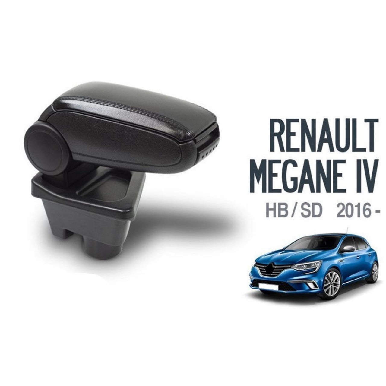Apoyabrazos central específico para vehículos Megane 4 de 2016 en adelante, negro, original, sin tornillos, de Niken.