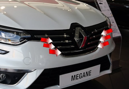 Renault Megane 4 moldura cromada para parrilla delantera de 5 piezas de acero inoxidable