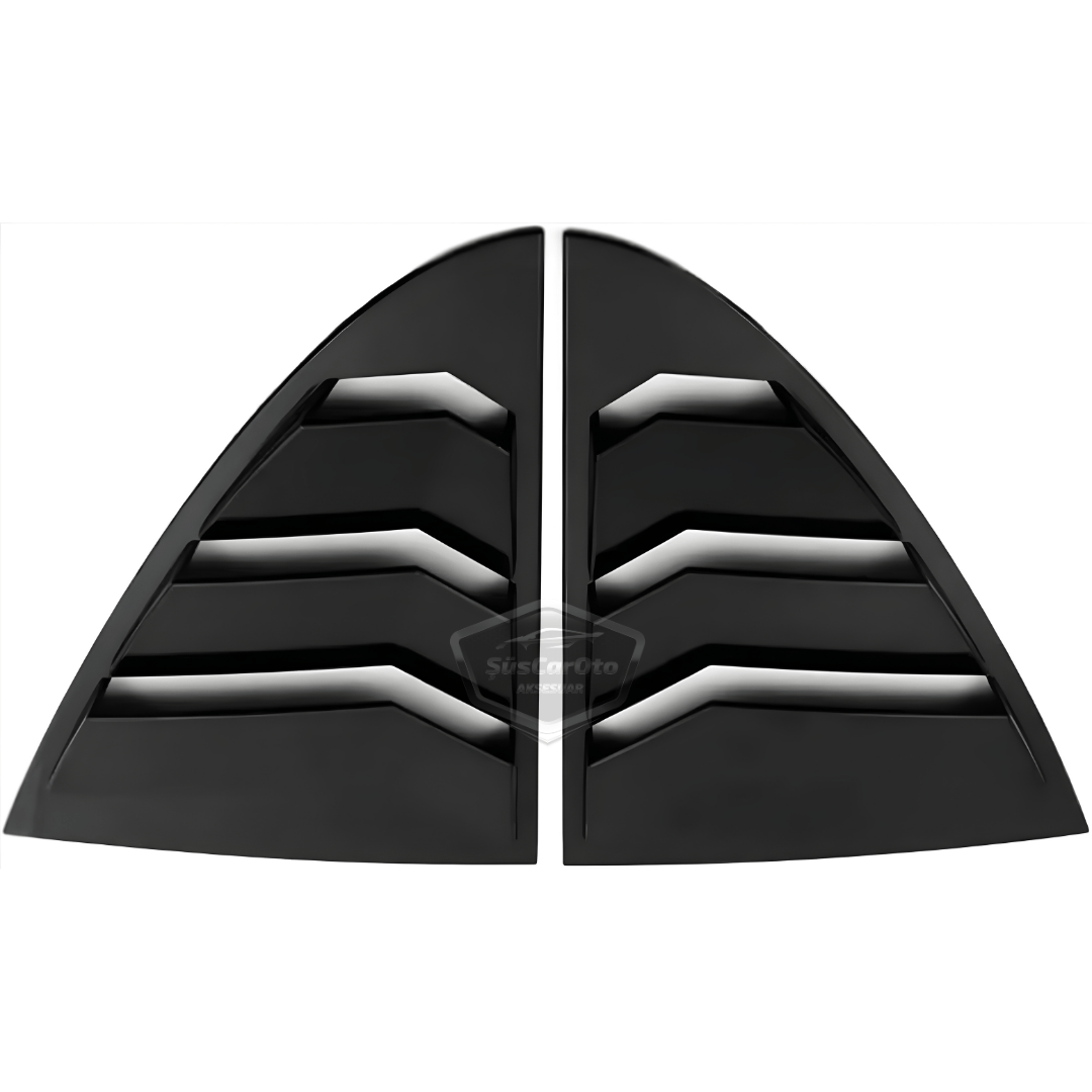 Mercedes Clase A W177 2018 y posteriores, Rejilla de Ventana Trasera Batiente, Visera de Ventana Trasera Batiente, Ventilación Importada, Juego Izquierdo y Derecho, Negro Brillante, Calidad Premium