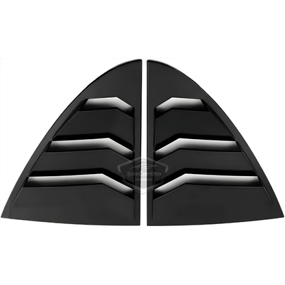 Mercedes Clase A W177 2018 y posteriores, Rejilla de Ventana Trasera Batiente, Visera de Ventana Trasera Batiente, Ventilación Importada, Juego Izquierdo y Derecho, Negro Brillante, Calidad Premium