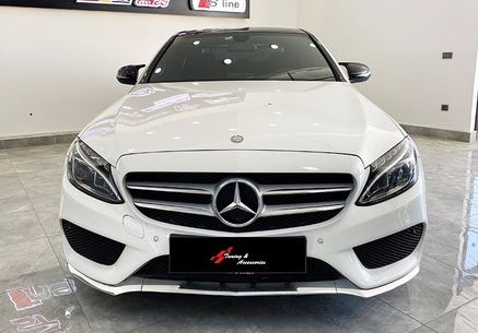 Mercedes Clase C W205 Post-2015 Cubiertas de Espejo Retrovisor Batman Murciélago Negro Piano Plástico ABS