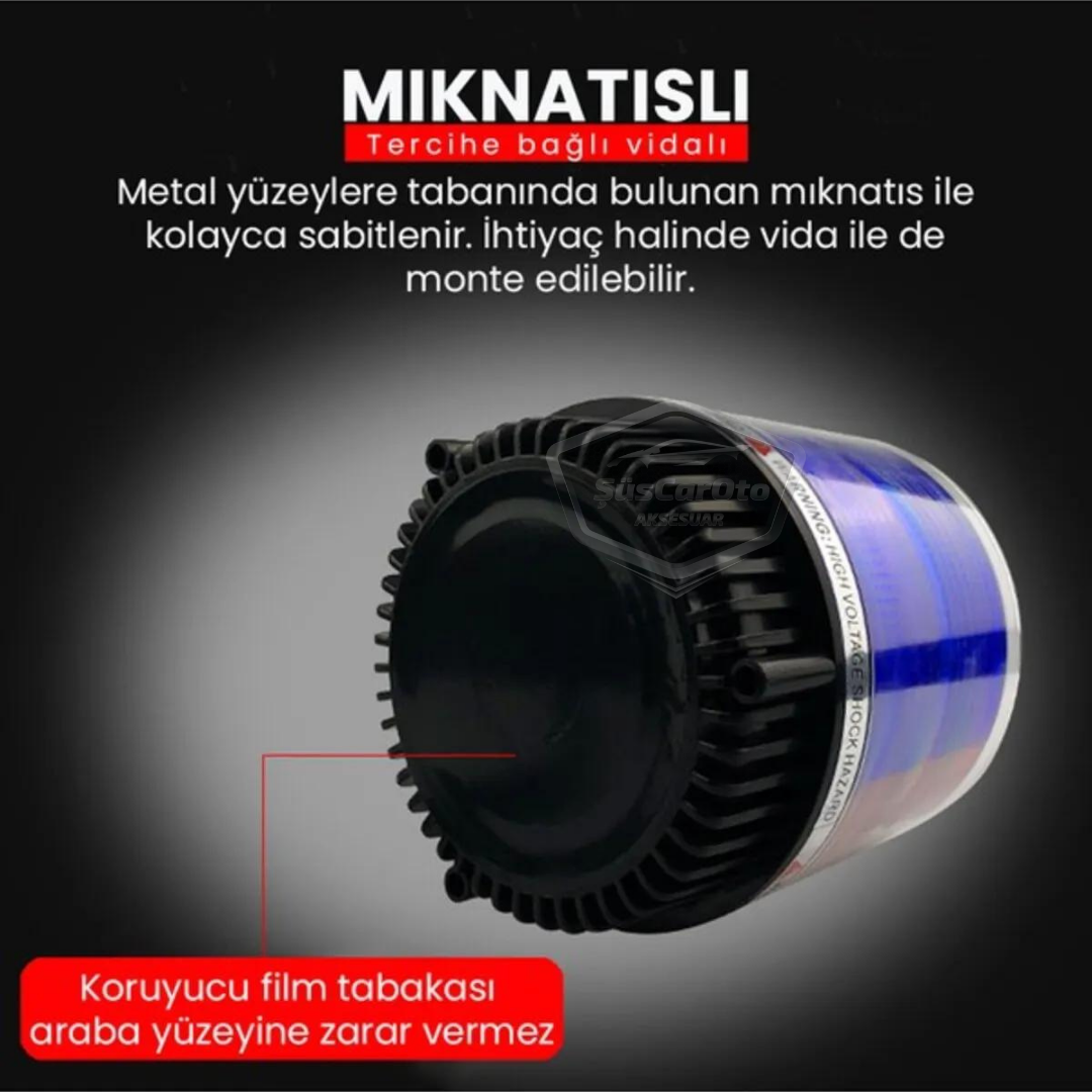Lámpara de techo estroboscópica magnética, tipo redonda, para todoterreno, ambulancia, bomberos, rescate, entrada para encendedor, impermeable, naranja, 12-24V, estroboscópica de techo
