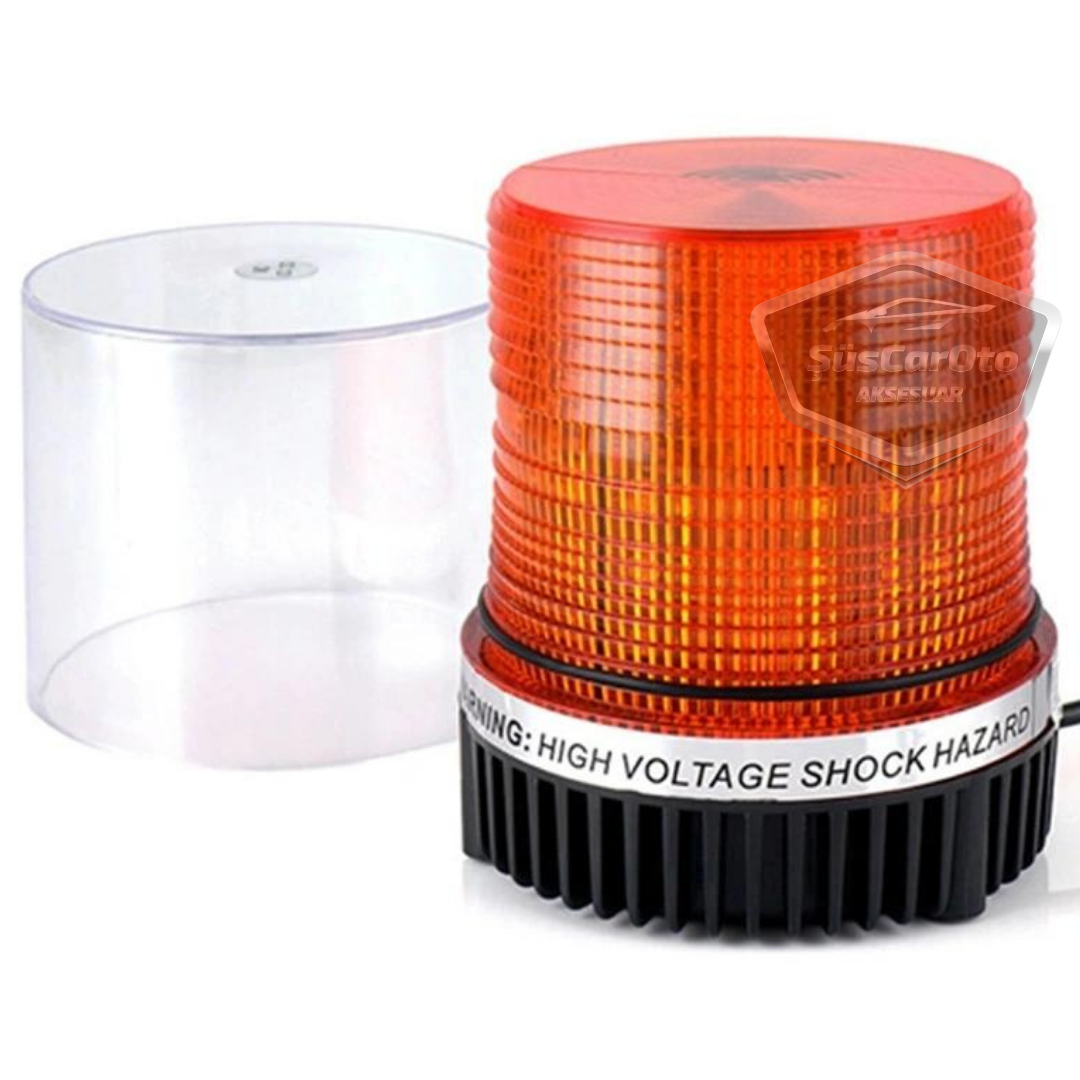 Lámpara de techo estroboscópica magnética, tipo redonda, para todoterreno, ambulancia, bomberos, rescate, entrada para encendedor, impermeable, naranja, 12-24V, estroboscópica de techo