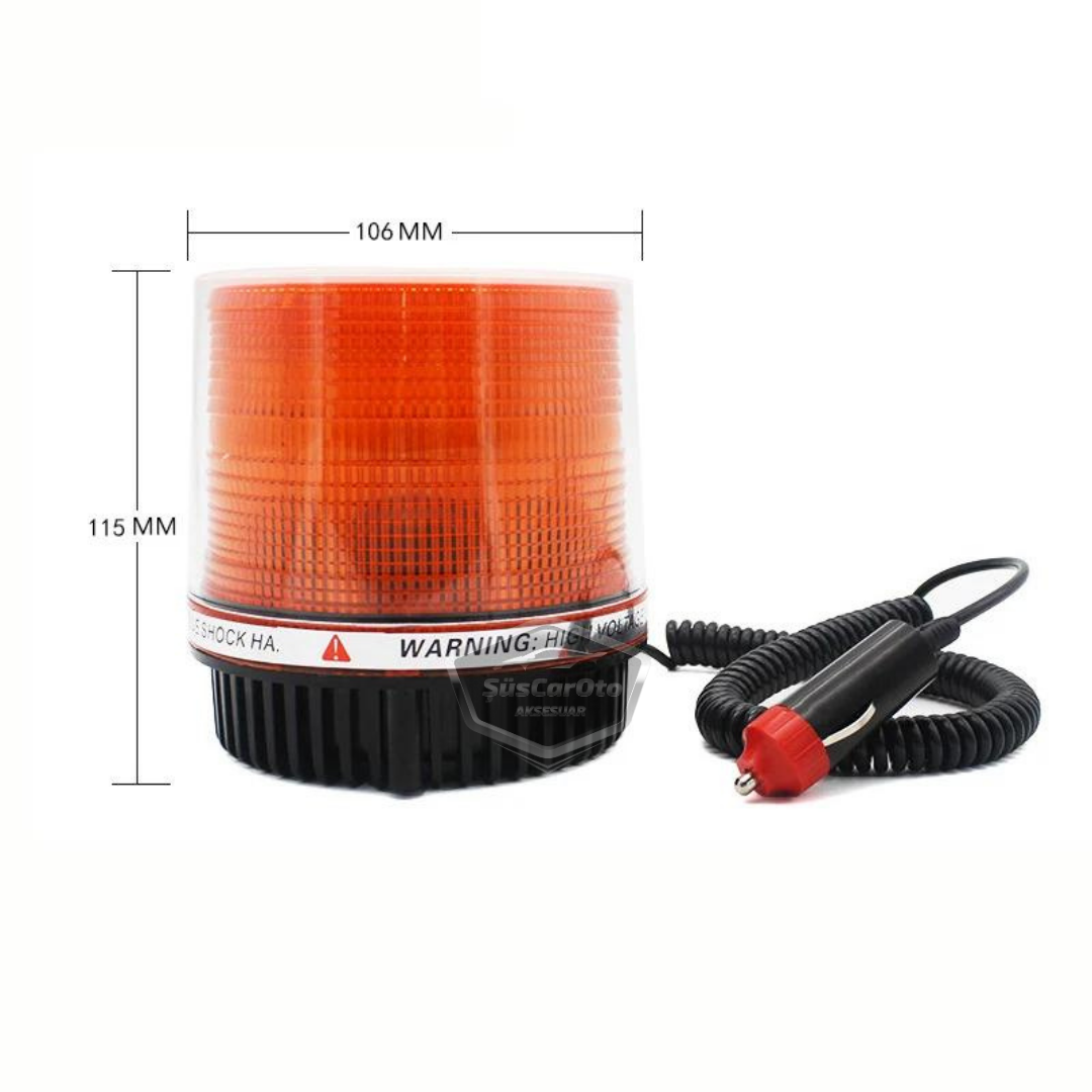 Lámpara de techo estroboscópica magnética, tipo redonda, para todoterreno, ambulancia, bomberos, rescate, entrada para encendedor, impermeable, naranja, 12-24V, estroboscópica de techo
