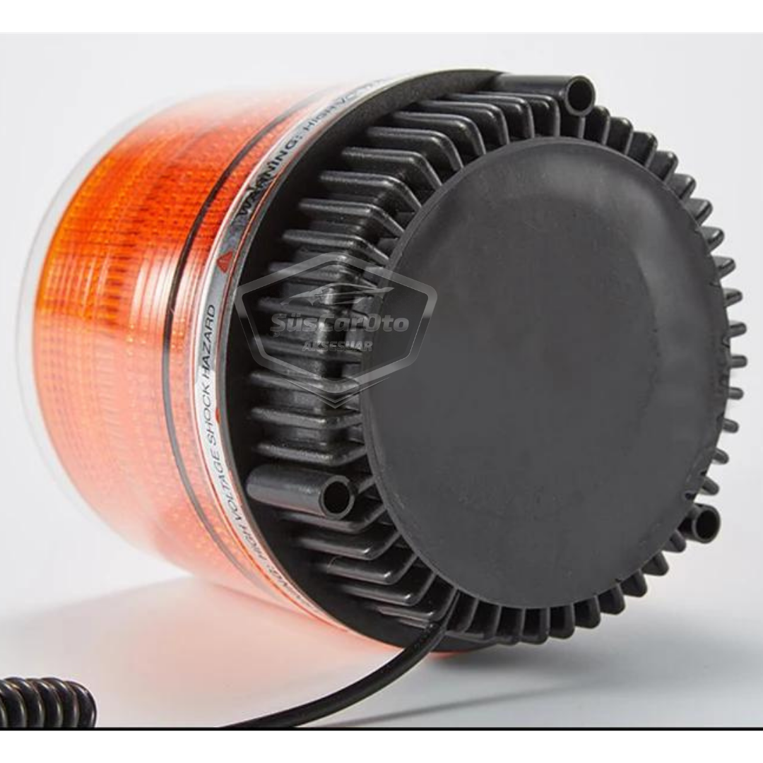 Lámpara de techo estroboscópica magnética, tipo redonda, para todoterreno, ambulancia, bomberos, rescate, entrada para encendedor, impermeable, naranja, 12-24V, estroboscópica de techo