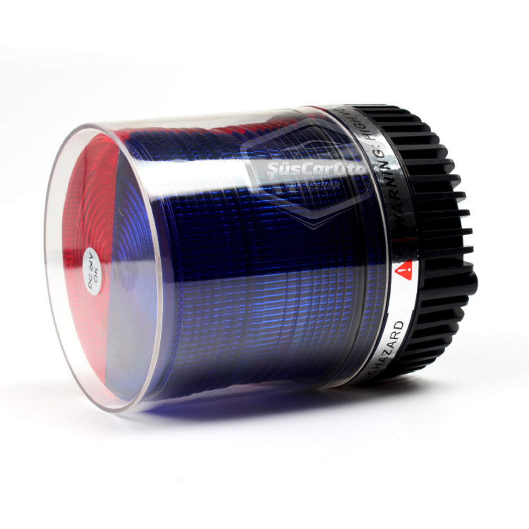 Luz LED redonda estroboscópica magnética de techo para coche, tipo policía, entrada para encendedor de cigarrillos, impermeable, rojo y azul, 12-24V