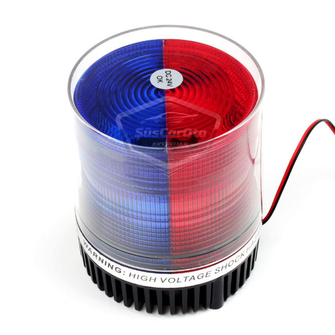 Luz LED redonda estroboscópica magnética de techo para coche, tipo policía, entrada para encendedor de cigarrillos, impermeable, rojo y azul, 12-24V