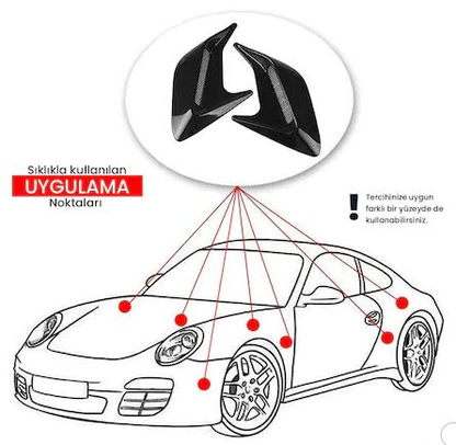 Universal Piano Black Cubierta Capó Guardabarros Rejilla Ventilación Derecha Izquierda 2 Piezas Mini Scoop NKT155