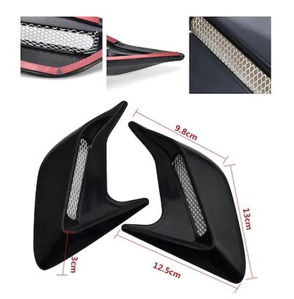 Universal Piano Black Cubierta Capó Guardabarros Rejilla Ventilación Derecha Izquierda 2 Piezas Mini Scoop NKT155