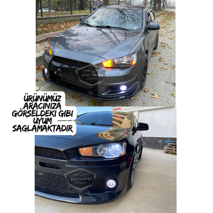 Mitsubishi Lancer 2007-2014 Compatible Universal Lupa Angel Faros Antiniebla Metal Impermeable 76 mm con Anillo Azul Luz Diurna Angel Eyes 2 Piezas