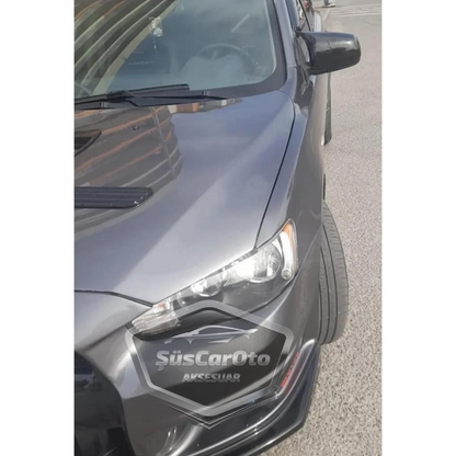 Cubierta de espejo retrovisor tipo ala de murciélago Batman, compatible con Mitsubishi Lancer 2008-2013, plástico ABS negro piano