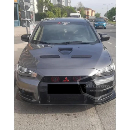 Cubierta de espejo retrovisor tipo ala de murciélago Batman, compatible con Mitsubishi Lancer 2008-2013, plástico ABS negro piano