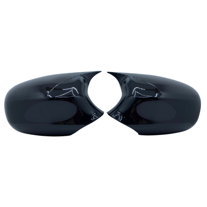Cubierta de espejo retrovisor tipo ala de murciélago Batman, compatible con Mitsubishi Lancer 2008-2013, plástico ABS negro piano