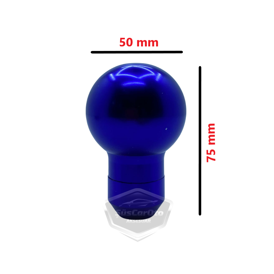 Momo pomo universal de palanca de cambios esférico de metal deportivo azul con adaptador