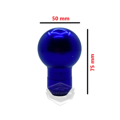 Momo pomo universal de palanca de cambios esférico de metal deportivo azul con adaptador