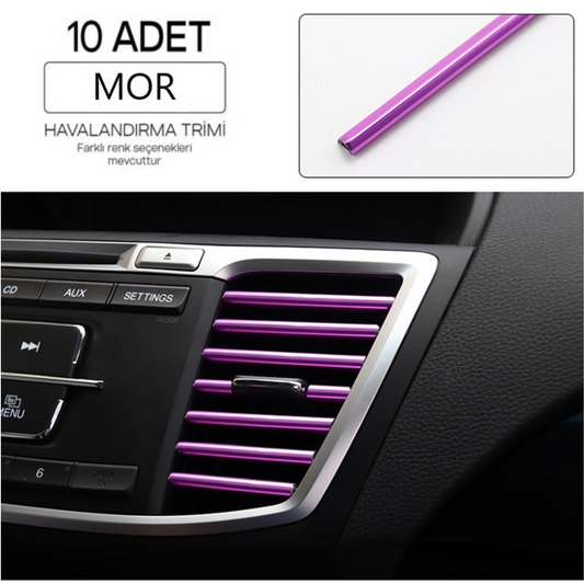 Kit de embellecedores decorativos para rejilla de ventilación de aire acondicionado, color morado