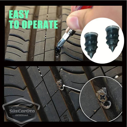 Kit de reparación de neumáticos de motocicleta, coche, automóvil, juego de 10 tornillos de goma, parche fácil para neumáticos ONP393