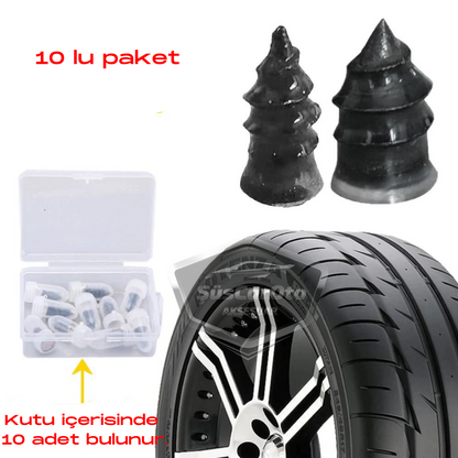 Kit de reparación de neumáticos de motocicleta, coche, automóvil, juego de 10 tornillos de goma, parche fácil para neumáticos ONP393