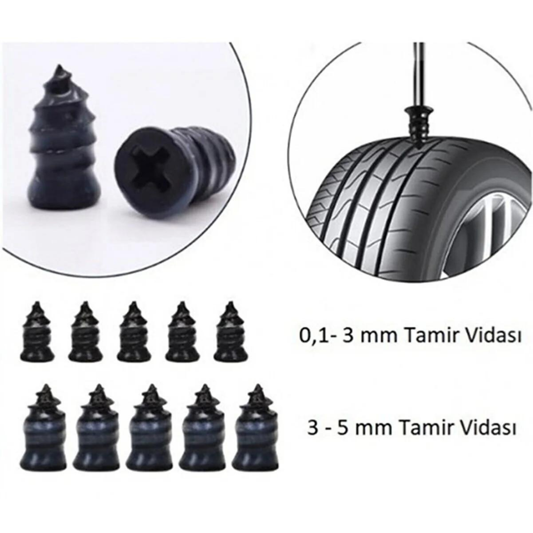 Kit de reparación de neumáticos de motocicleta, coche, automóvil, juego de 10 tornillos de goma, parche fácil para neumáticos ONP393