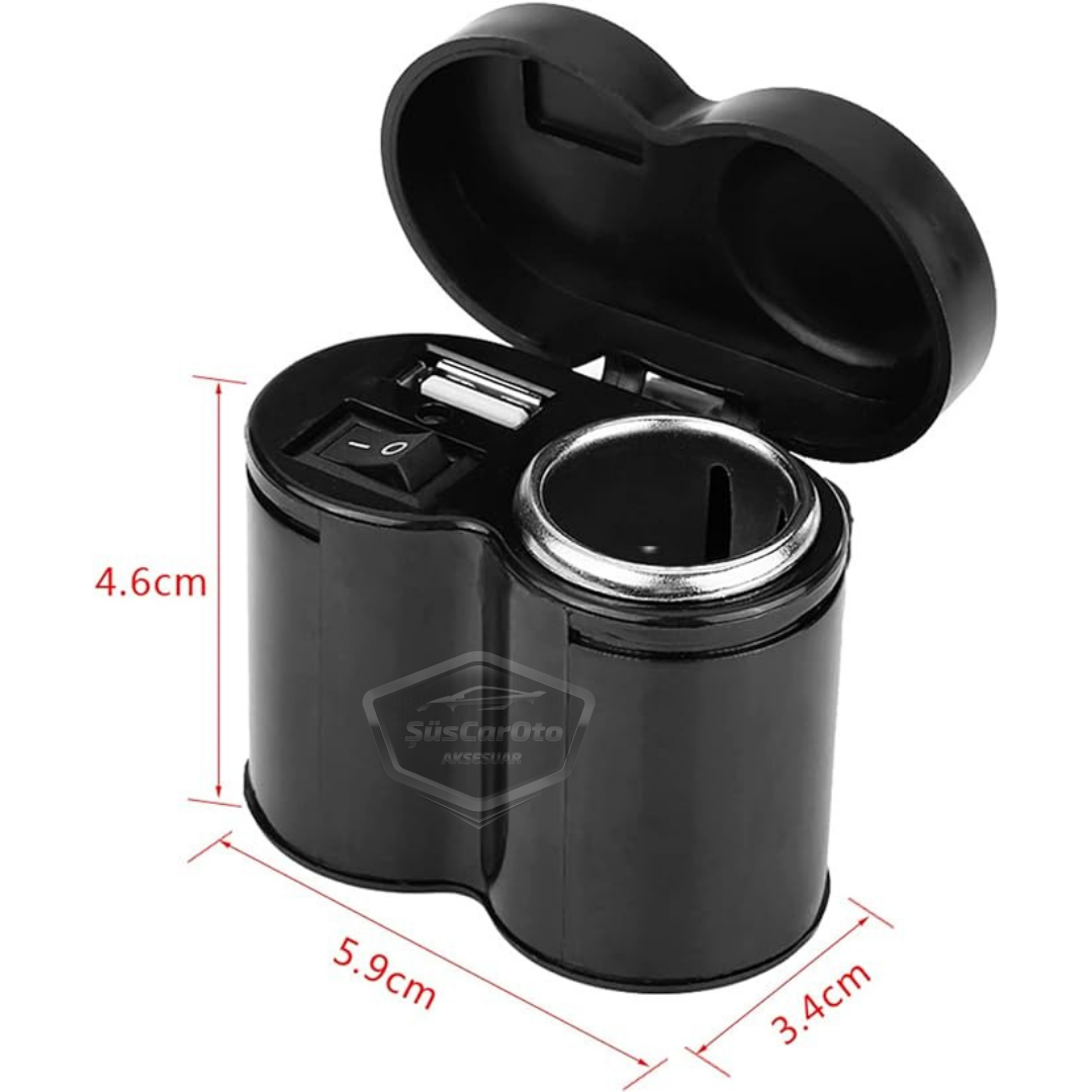 Toma de cargador USB/encendedor de cigarrillos 12-45V para motocicleta, quad, bicicleta eléctrica, moto acuática, impermeable, montaje en manillar, cargador USB multifunción