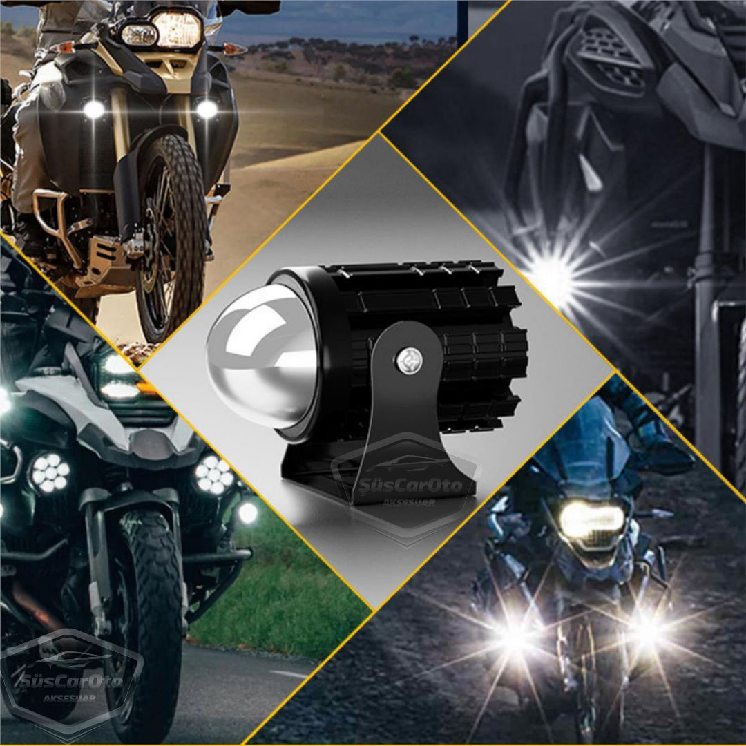 Juego de 2 faros antiniebla de motocicleta, mini, bicolor, amarillo-blanco, con botón de encendido/apagado, para scooter, vehículo, todoterreno, lámpara LED, 8V-80V, proyector, carcasa metálica, luz de trabajo para todoterreno
