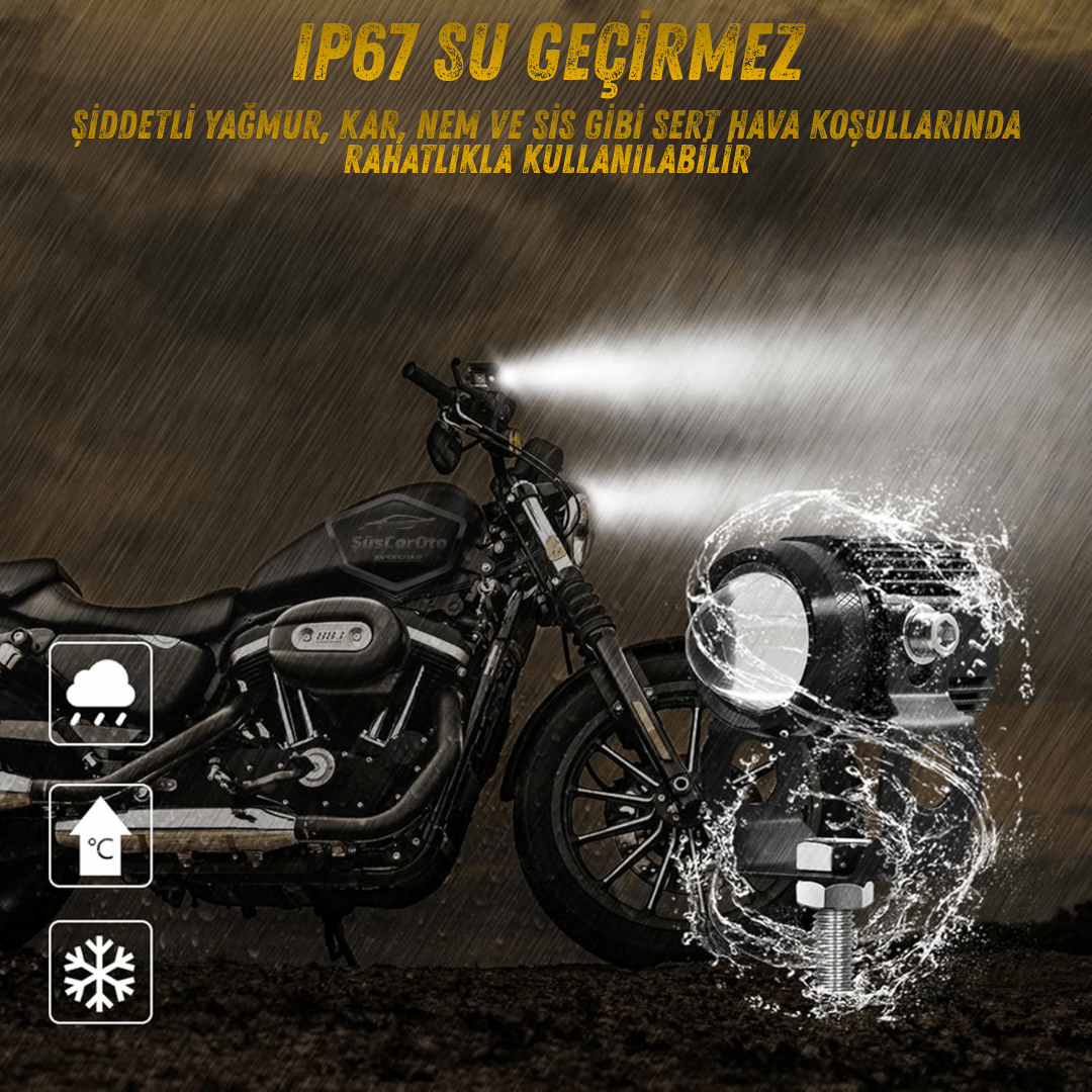 Motosiklet Turbo Fanlı Mini Sis Farı Çift Renk Sarı-Beyaz Scooter Araç Off Road Led Lamba 8V-85V Projektör Metal Kasa Arazi Çalışma Lambası 2 Adet Set