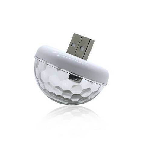 Mini bola de discoteca para coche, con entrada USB, sensible a la música y al sonido