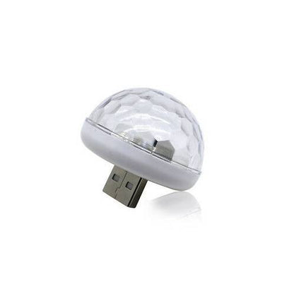 Mini bola de discoteca para coche, con entrada USB, sensible a la música y al sonido
