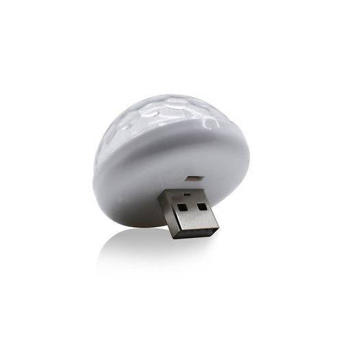Mini bola de discoteca para coche, con entrada USB, sensible a la música y al sonido