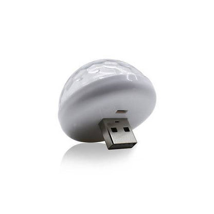 Mini bola de discoteca para coche, con entrada USB, sensible a la música y al sonido