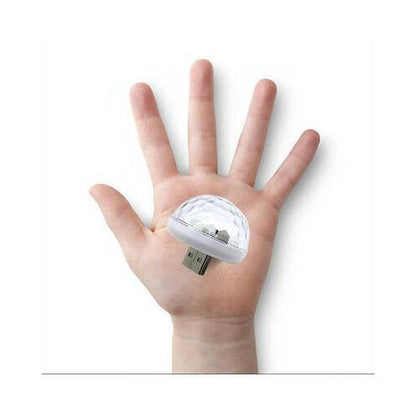 Mini bola de discoteca para coche, con entrada USB, sensible a la música y al sonido