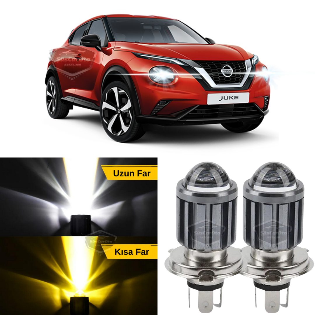 Nissan Juke 2010-2014 Far LED bi-color amarillo-blanco bombilla LED de xenón lente para carrocería sin reestilizar, potente efecto estroboscópico, luz de cruce y carretera, 2 piezas