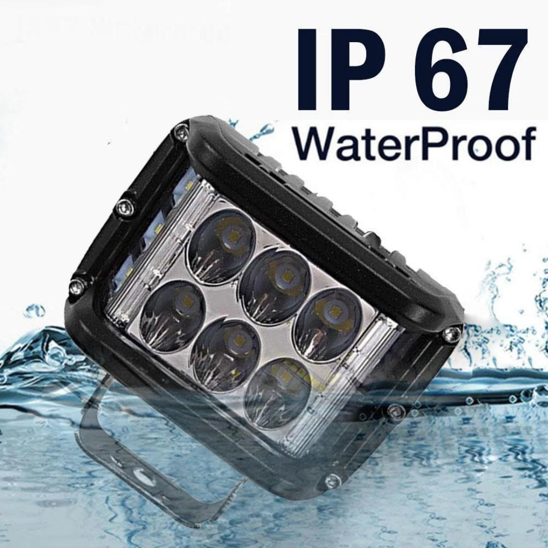 Foco proyector cuadrado LED para todoterreno, 45W, 12 LEDs, luz antiniebla, haz puntual/difuso, blanco-blanco con flash, carcasa de metal, lámpara de trabajo, 1 unidad, ONP0524