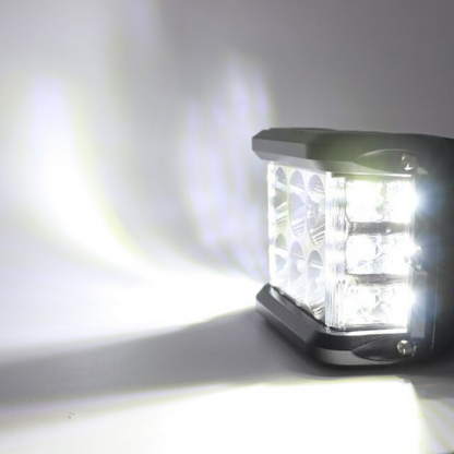 Foco proyector cuadrado LED para todoterreno, 45W, 12 LEDs, luz antiniebla, haz puntual/difuso, blanco-blanco con flash, carcasa de metal, lámpara de trabajo, 1 unidad, ONP0524